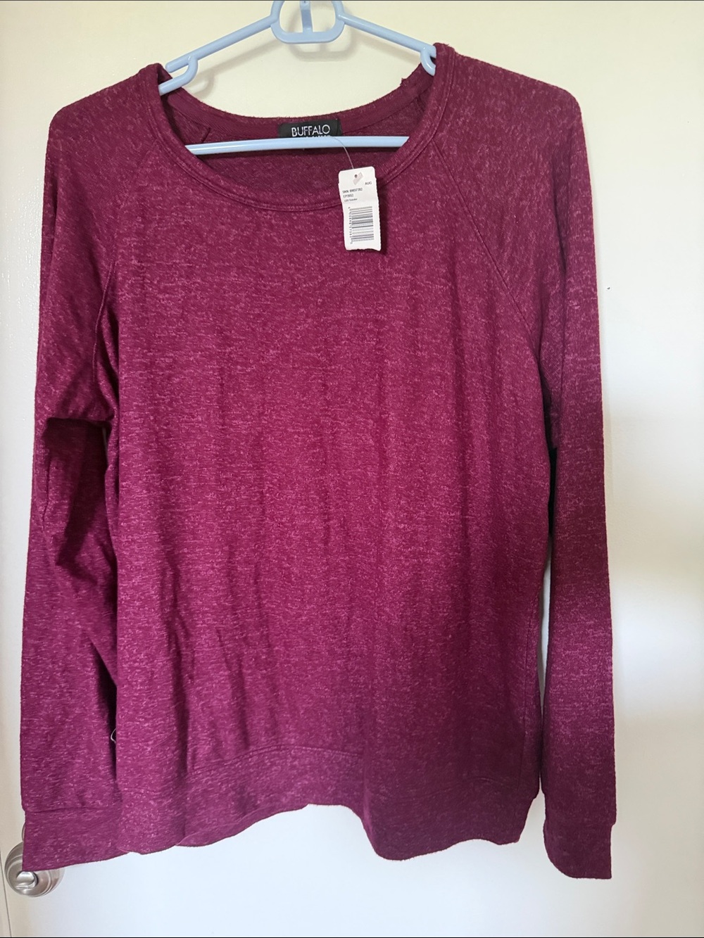 Buffalo David Bitton Long-Sleeve Crewneck Top - Plum